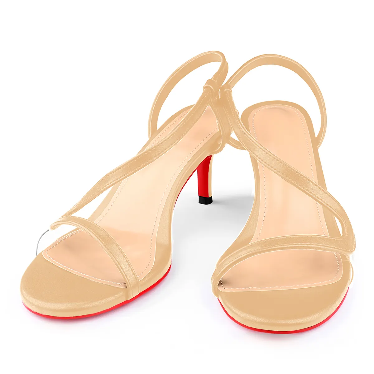 65mm Spotlight Wavy Straps Sandals Red Bottom Stilettos-vocosishoes