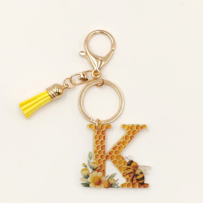 Classic Style Commute Letter Bee Arylic Unisex Bag Pendant Keychain