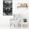 DIY Full Round Drill Diamond Painting 5D ferocious wolf Poster Kit