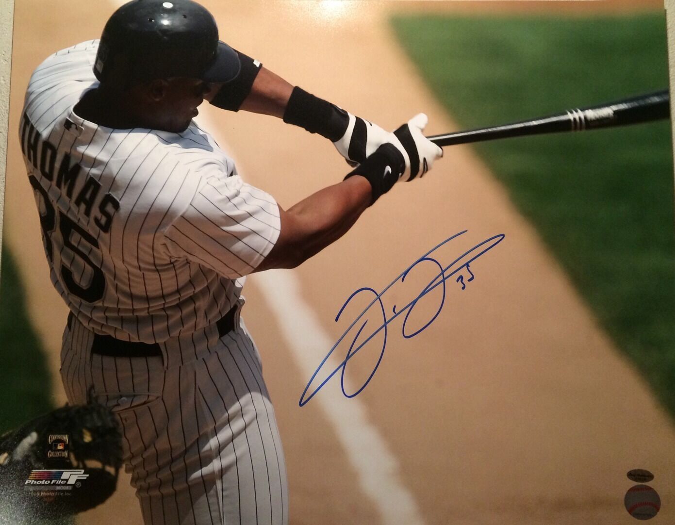 Frank Thomas Chicago White Sox Autographed 16x20 Leaf Authenticated