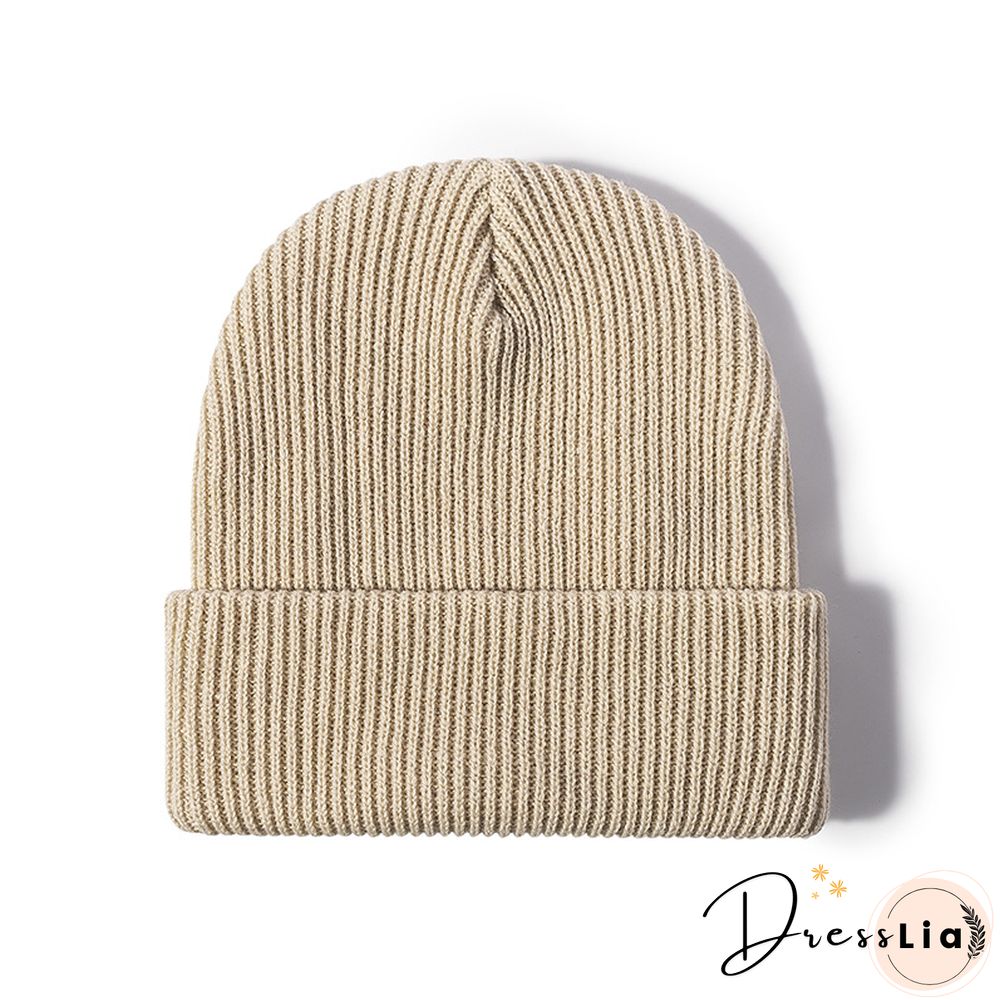 Basic Knitted Cold Hat For Autumn And Winter