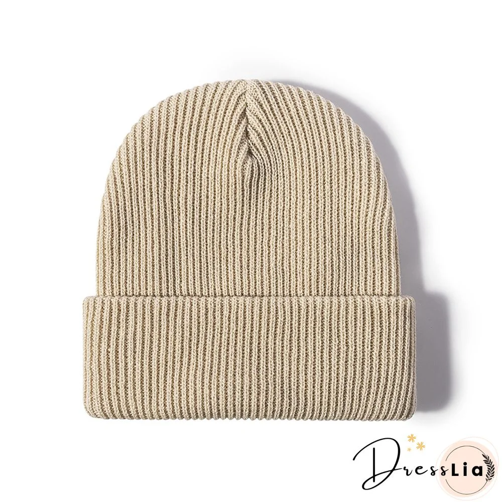 Basic Knitted Cold Hat For Autumn And Winter
