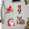 6Pcs Diamond Painting Acrylic Christmas Fridge Stickers Magnets Decals for Home Decor