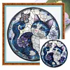 Cat And Butterfly-11CT Stamped Cross Stitch 40*40cm/15.75*15.75in tapestrymarket