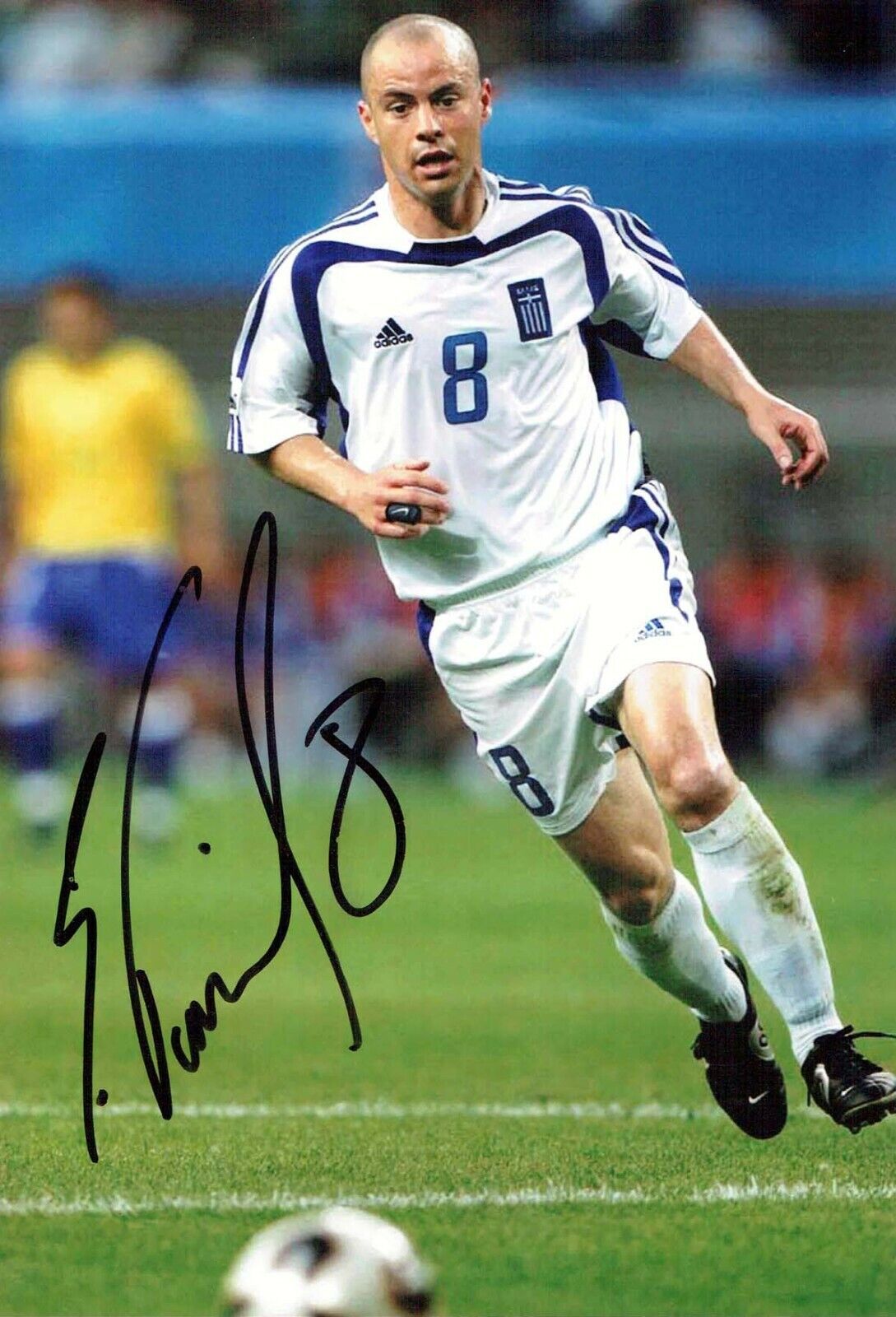 Stelios GIANNAKOPOULOS Signed Autograph Photo Poster painting AFTAL COA Greece Greek Football