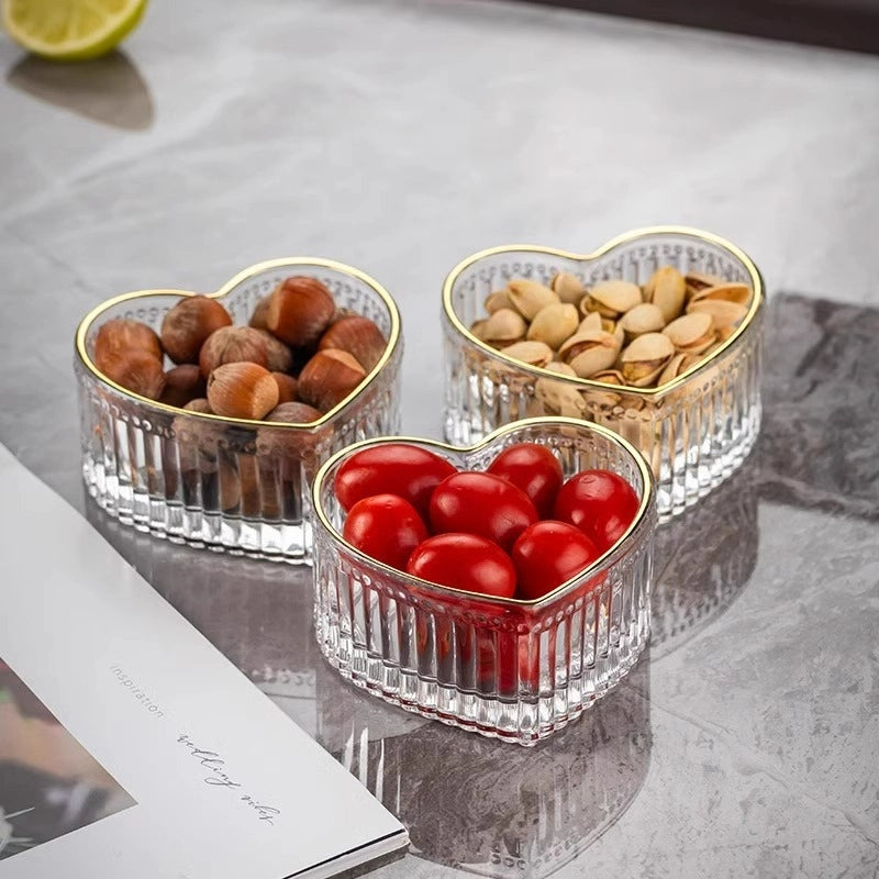 Cute Heart Shape Solid Color Glass Bowl 1 Piece