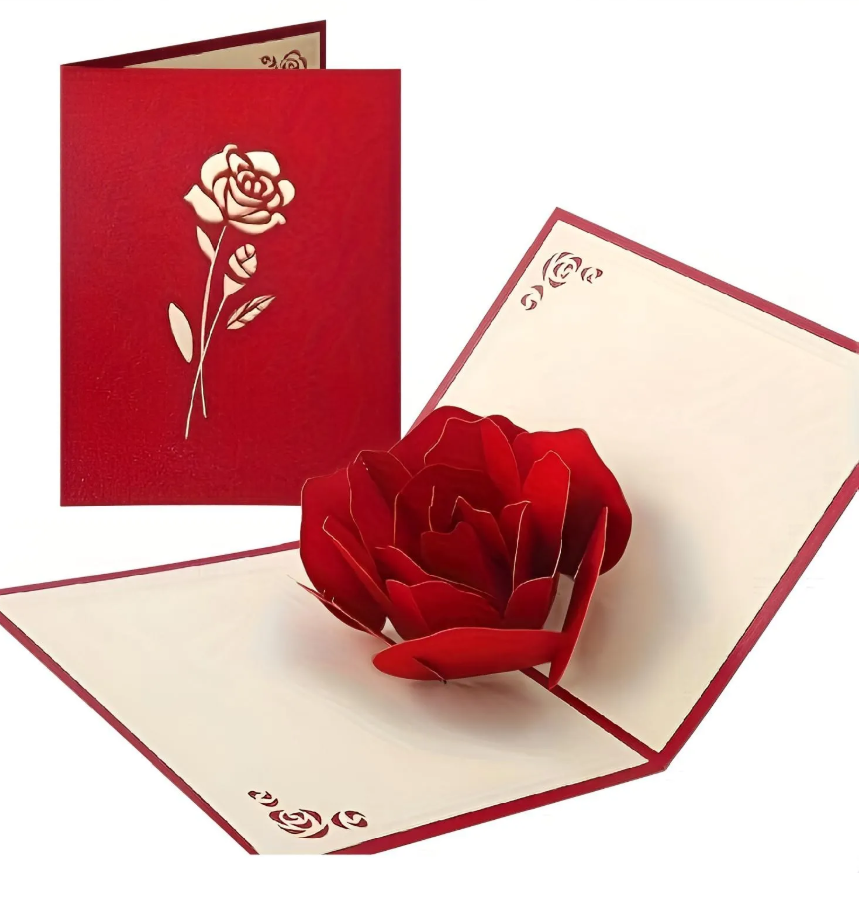 3D Pop-Up Rose Card