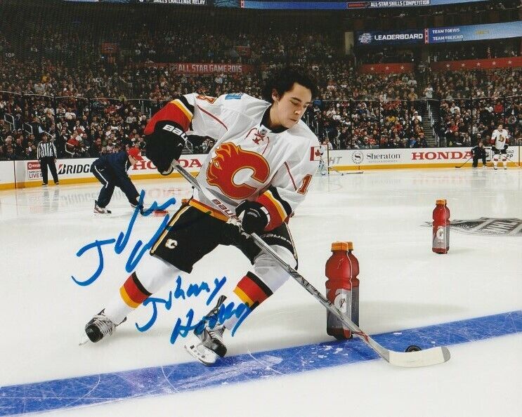 JOHNNY GAUDREAU SIGNED CALGARY FLAMES 2015 NHL ALL-STAR GAME 8x10 Photo Poster painting! HOCKEY