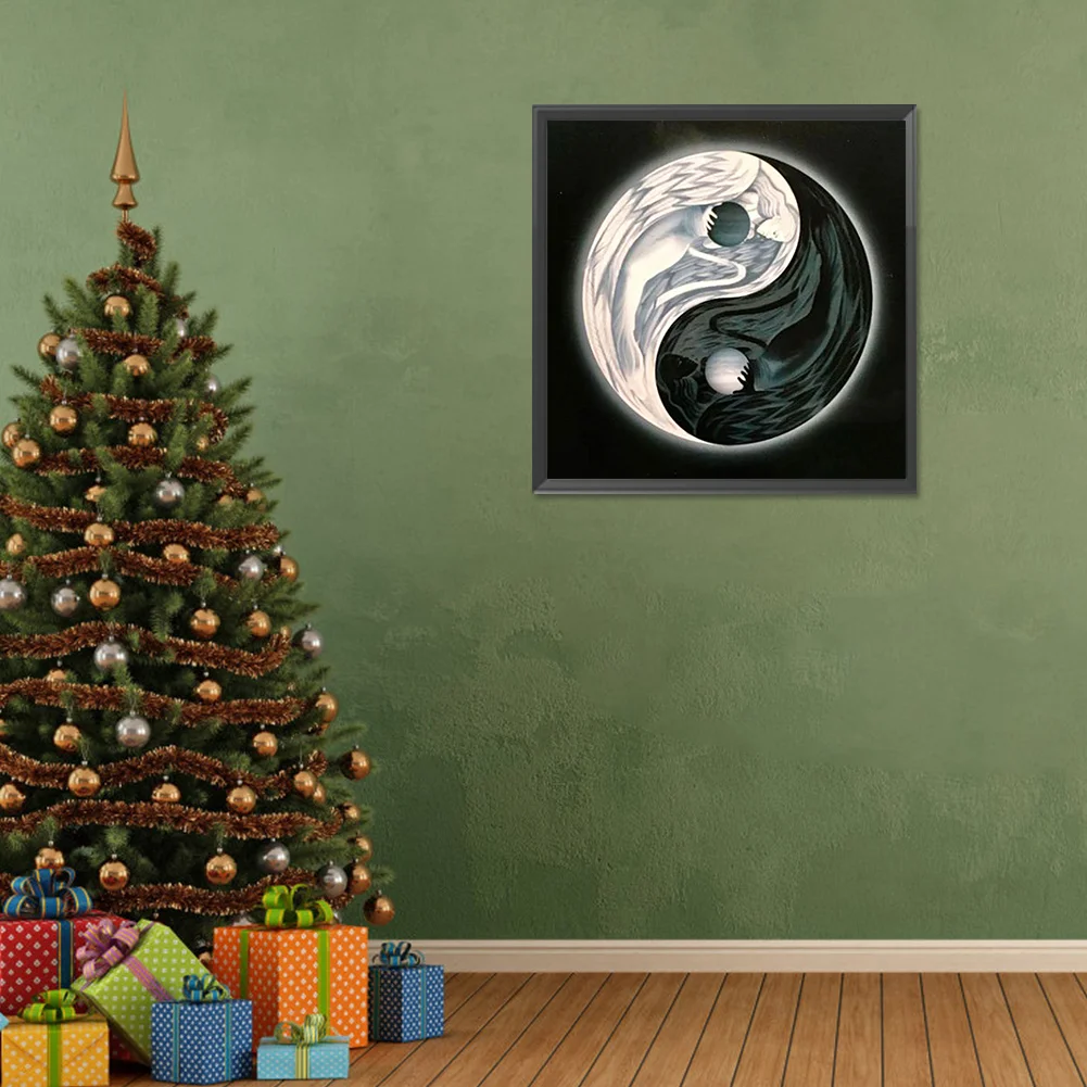 Full Round Diamond Painting 30*30cm - Yin Yang Angel