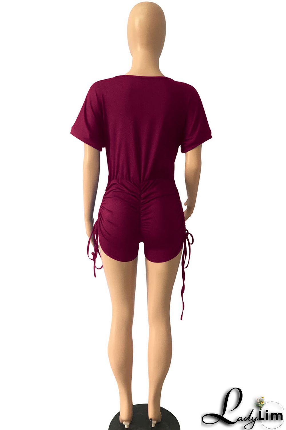 Royal Blue Sexy Solid Split Joint V Neck Regular Jumpsuits