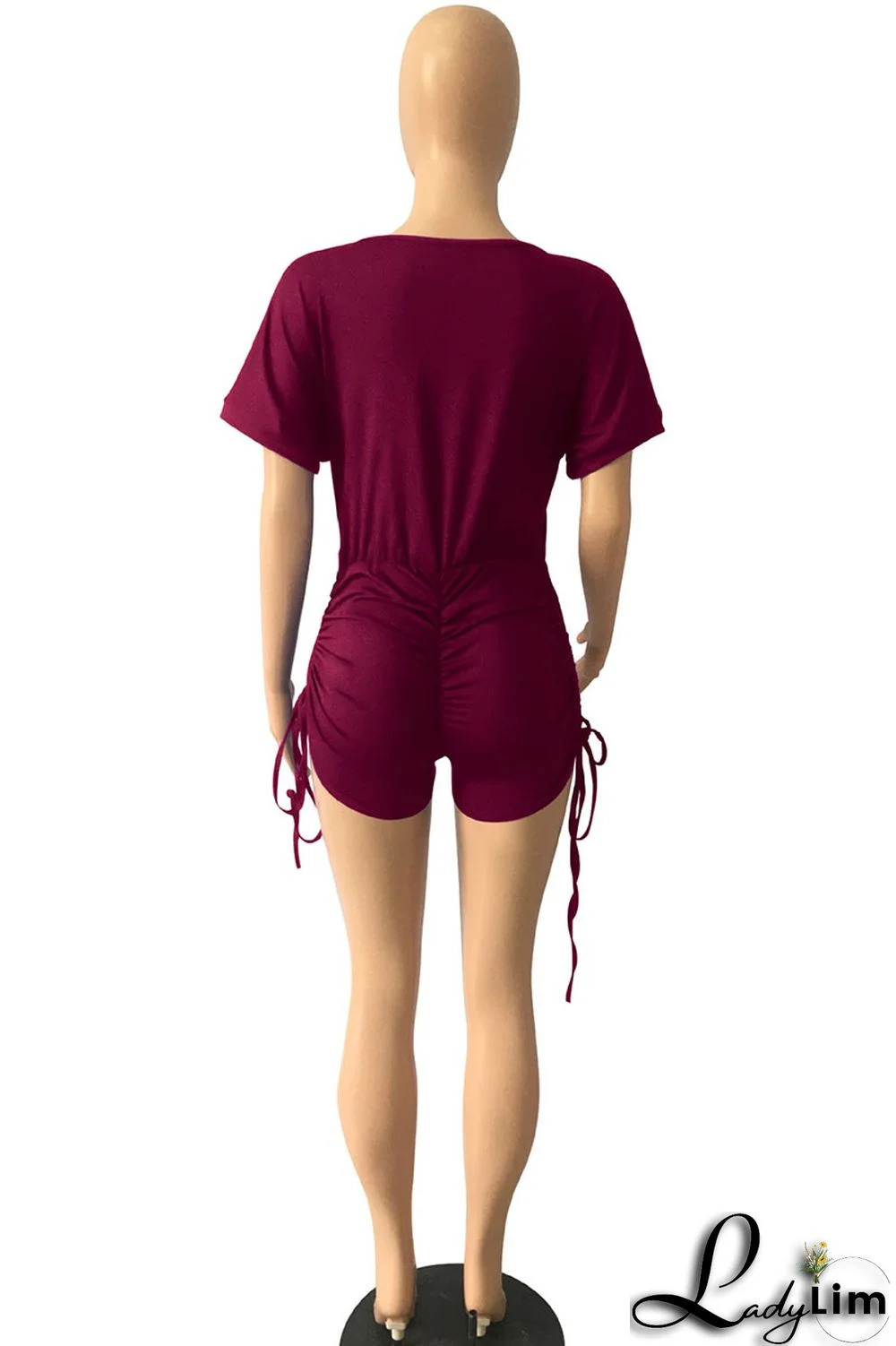 Royal Blue Sexy Solid Split Joint V Neck Regular Jumpsuits