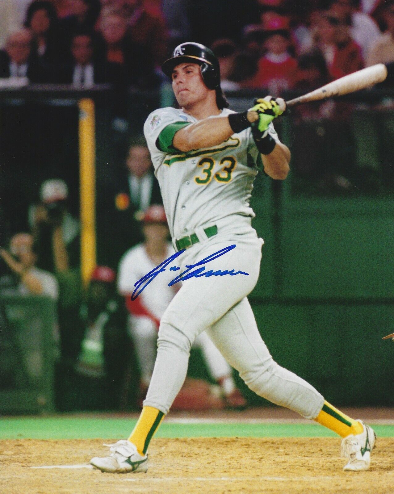 Signed 8x10 JOSE CANSECO Oakland A's Photo Poster painting - COA