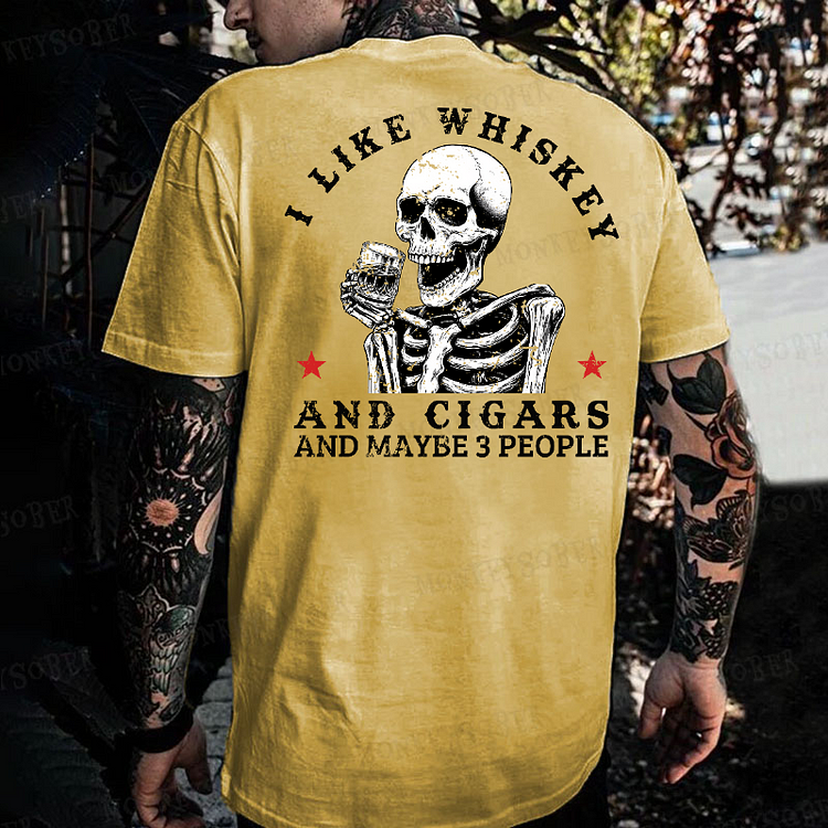 I Like Whiskey And Maybe 3 People  Monkey T-shirt