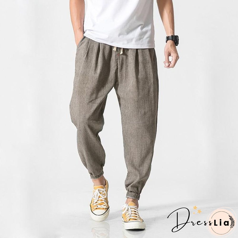 Men Casual Harem Pants Jogger Fitness Trousers