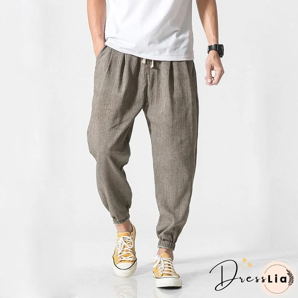 Men Casual Harem Pants Jogger Fitness Trousers