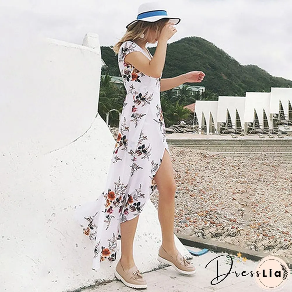 GT Sexy Women Summer Fashion Boho Maxi Dress Split Ends Elegant Evening Party Long Dress Beach Dress
