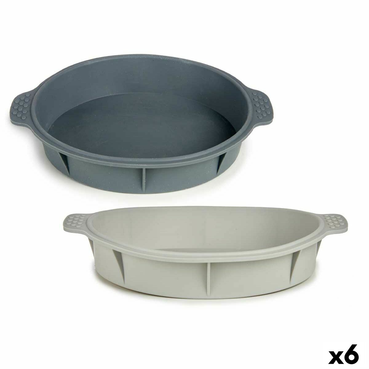 Baking Mould Kinvara Light grey Dark grey Silicone 30 x 4,5 x 26 cm Circular (6 Units)