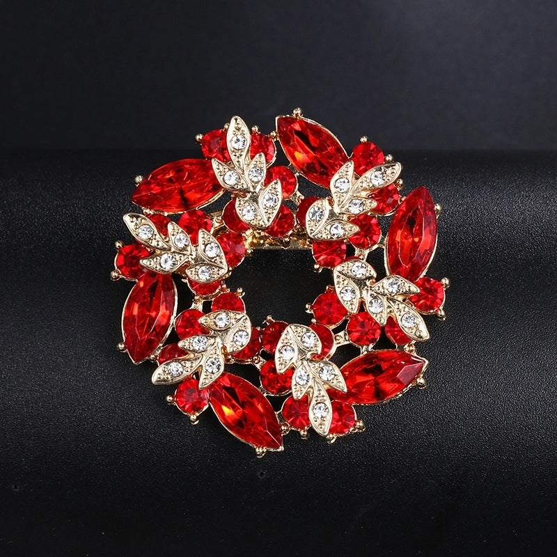 Korean Style Pin Flower Alloy Plating Rhinestones Women’S Brooches