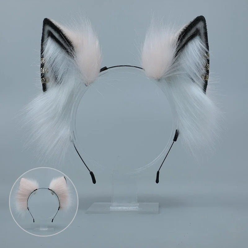 Billionm OJBK Furry Fox Ears Realistic Cute Animal Fox Hair Hoop Soft Plush Anime Cosplay Party Headpiece Handwork Hair Accessories 2022