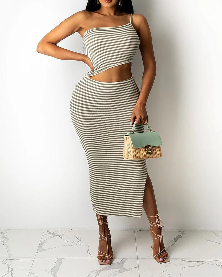 Fashion Casual Striped Print Dress