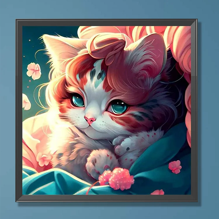 Valentine'S Day Love Cat 30*30cm(picture) full square drill diamond  painting 4.99