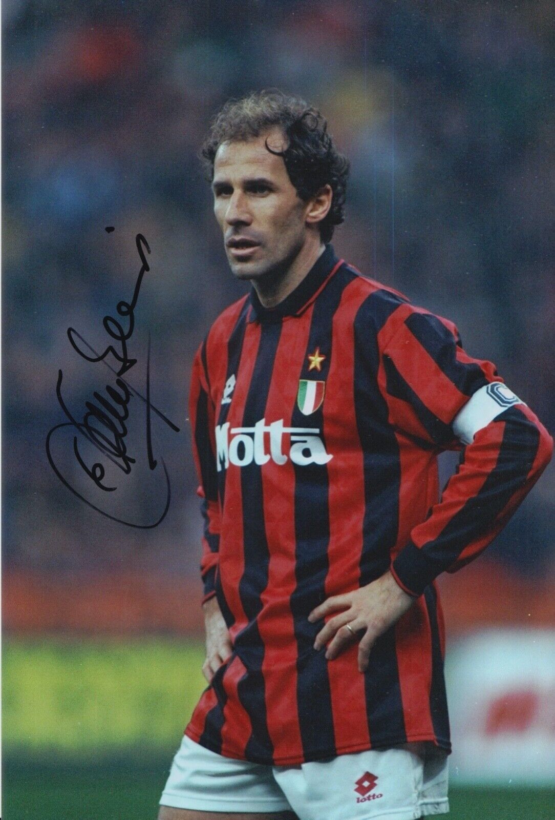 FRANCO BARESI HAND SIGNED 12X8 Photo Poster painting AC MILAN FOOTBALL AUTOGRAPH 1