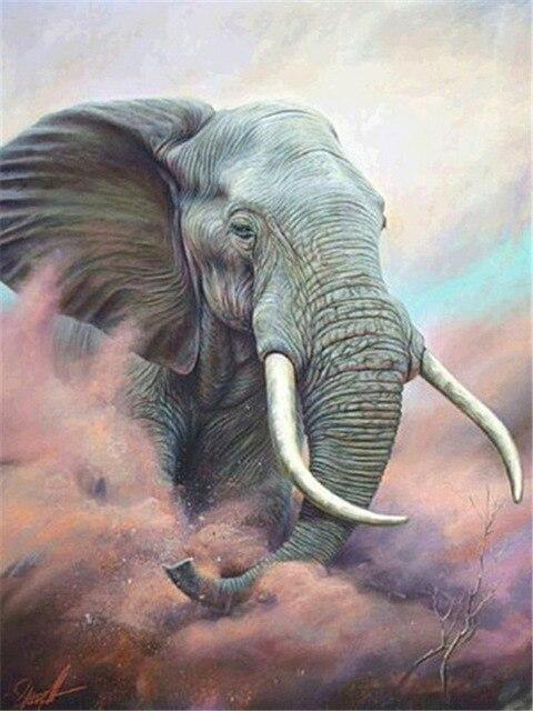 

Elephants In Moon Sand – Paint By Numbers - 40*50CM, 501 Original