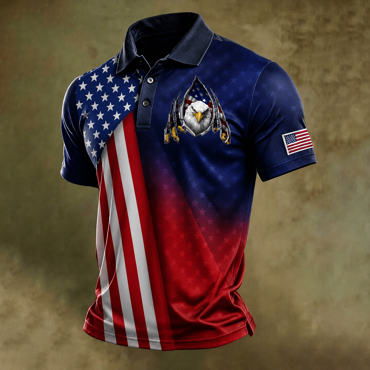 Men's Independence Day Print Casual Polo Shirt  artssus