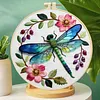Dragonfly Floral-DIY Embroidery Kits for Craft Lover Hand Stitch 29x29cm Include Embroidery Cloth Hoops Threads tapestrymarket