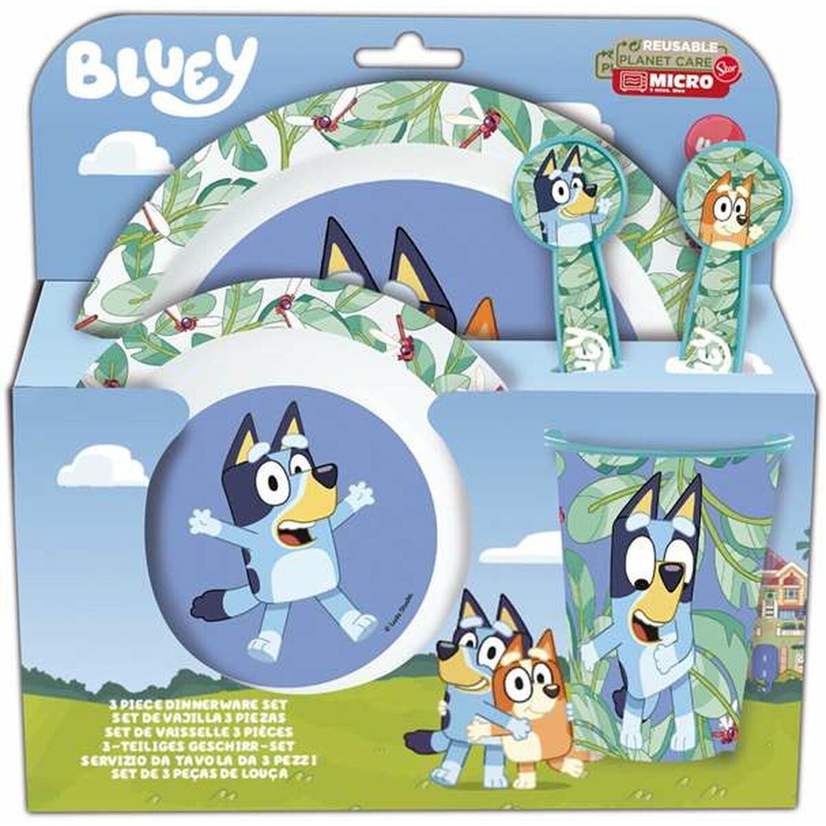 Children&rsquo;s Dinner Set Bluey Plastic Children's 5 Pieces