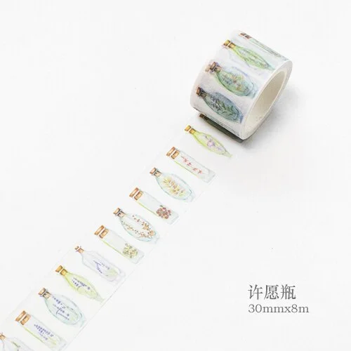 1 Roll/set Vintage Washi Tape Panda Feather Bottle Decorative Tape for DIY Album Diary Planner Masking Tape 8m