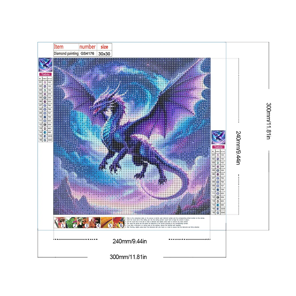 Diamond Painting - Full Round Drill - Magic Pterosaur(Canvas|30*30cm)
