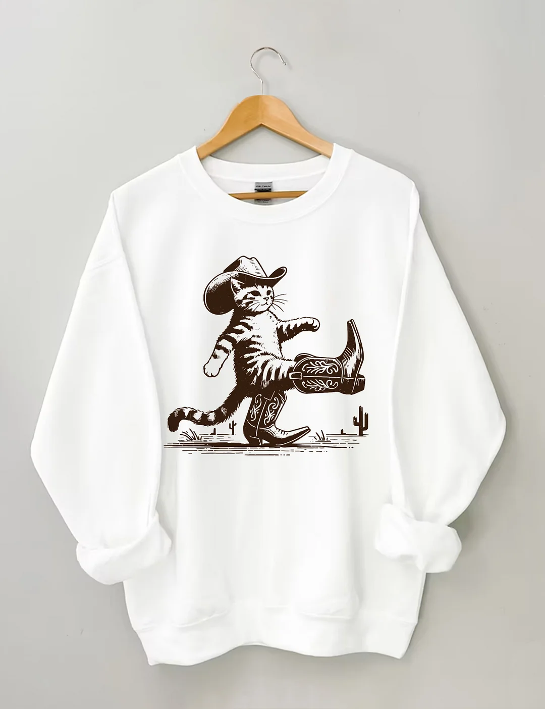 Funny Western Cowboy Cat Sweatshirt
