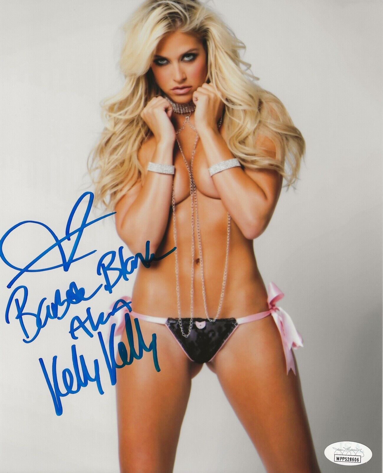 KELLY KELLY Signed 8x10 SEXY Photo Poster painting BARBIE BLANK WWE Autograph JSA COA Witness