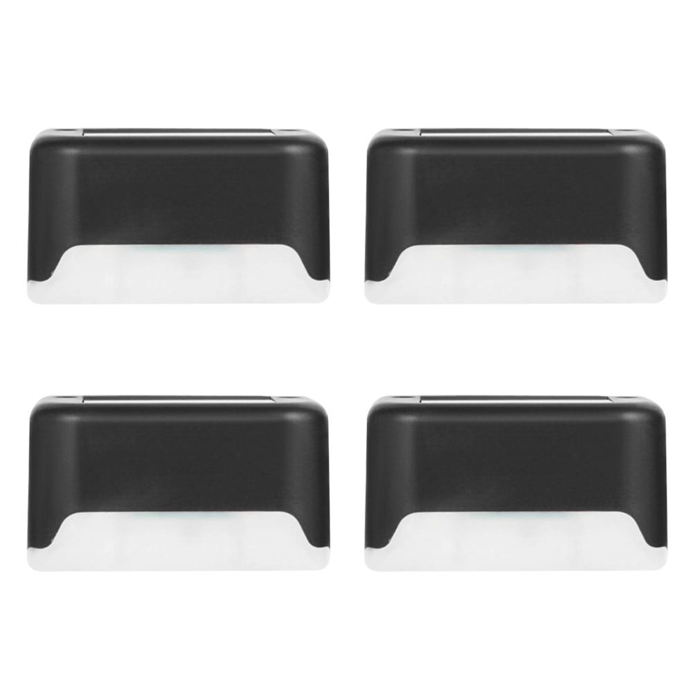 

4x Solar Deck Step Wall Lights Stairs Fence Decor Lamps (Black/Color Light), 501 Original