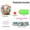(US Only)2D Flat Easter Basket Egg DIY Desktop Diamond Art Kits Acrylic Diamond Art Decor
