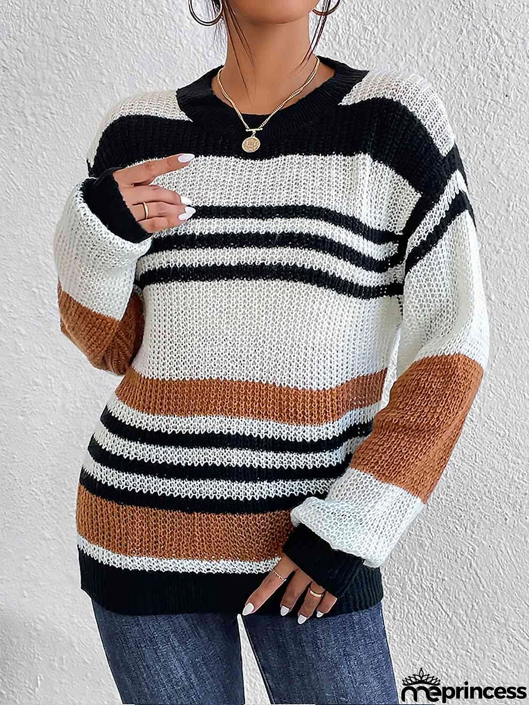 Striped Round Neck Sweater