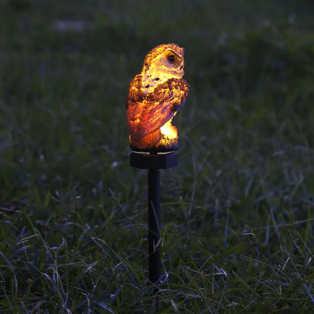 Solar Power LED Owl Lawn Light Waterproof Garden Landscape Lamp (White)