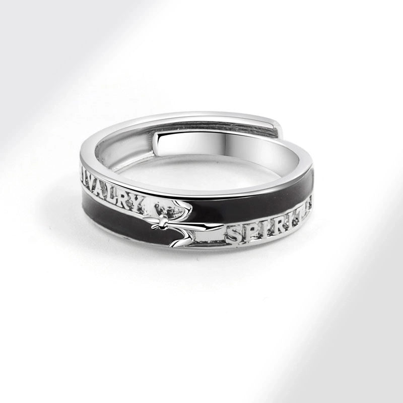 Minimalist Geometric Letter Copper Plating Hollow Out Open Rings