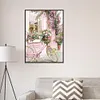 [Multi-Style]Paysage de jardin affiche r&eacute;tro-plein rond diamant peinture-30 * 30cm