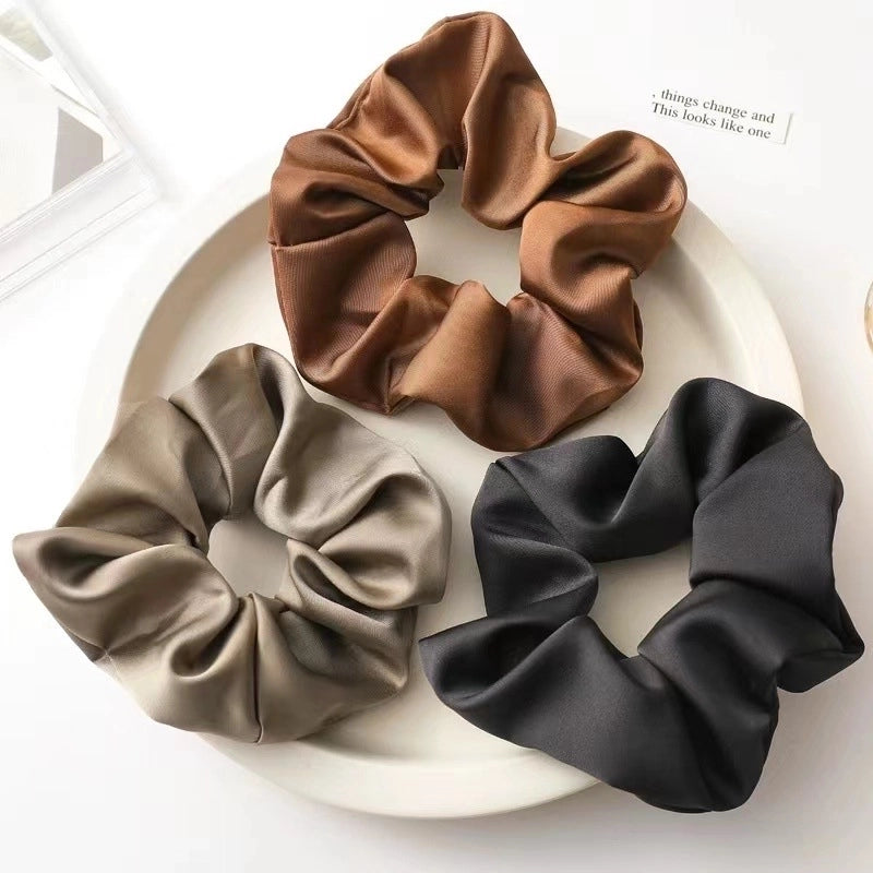 Ballet Style Colorful Hair Ring Sweet Girl Simple Large Hair Rope Leather Tendon Korean Style High-end Satin Hair Accessories4