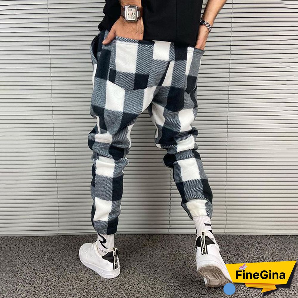 Check Textured Sports Sweatpants