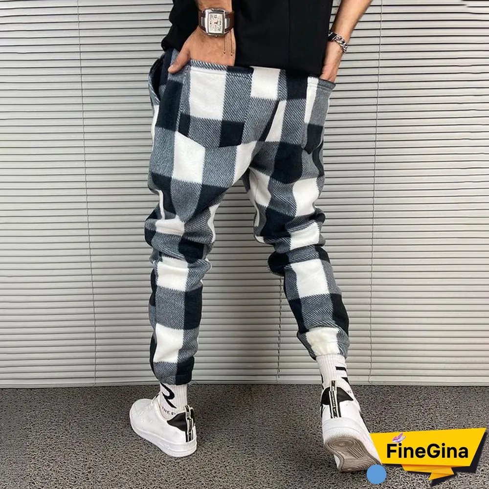 Check Textured Sports Sweatpants