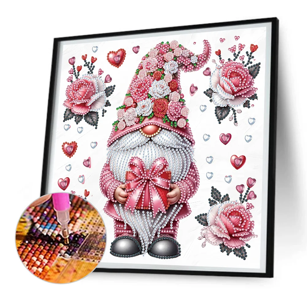 Diamond Painting - Partial Special Shaped Drill - Love Gnome(Canvas|30*30cm)