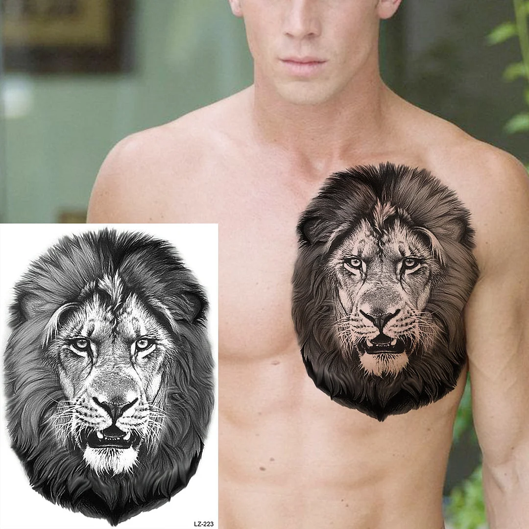 Big Black Bull Totem Arm Temporary Tattoos For Men Adult Tiger Anchor Realistic Fake Tattoo Sticker Body Art Tatoo Armband