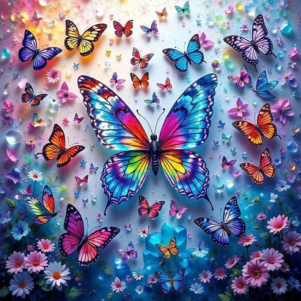 Many Butterflies 40*40cm(canvas) full round drill diamond painting
