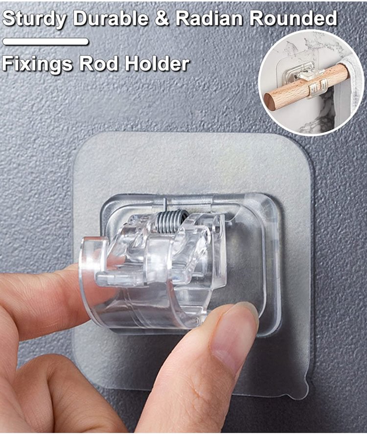 No Drill Curtain Rod Brackets