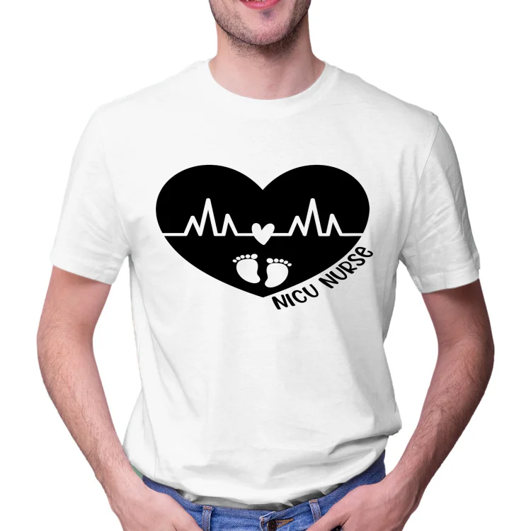 Unisex Tie Dye Shirt NICU Nurse heart Women and Men T-shirt Top - Heather Prints Shirts