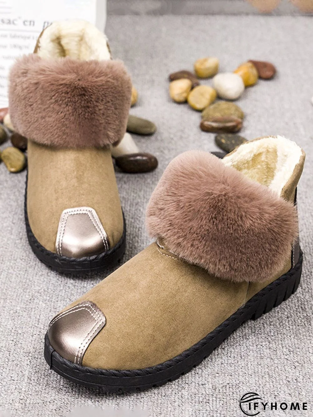 Casual Anti-collision Stitching Plush Warm Snow Boots | IFYHOME