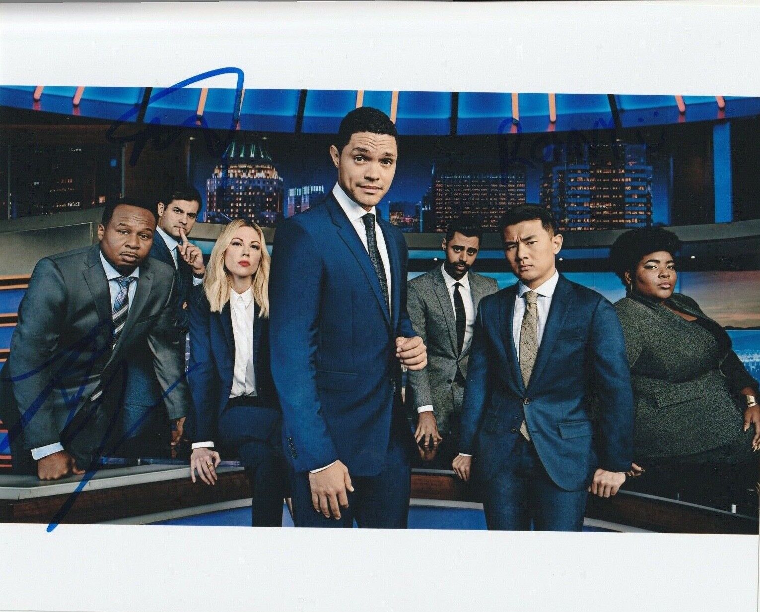 * THE DAILY SHOW WITH TREVOR NOAH * signed 8x10 Photo Poster painting * KOSTA & WOOD JR. * 4